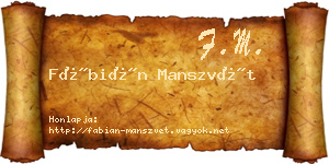 Fábián Manszvét névjegykártya
